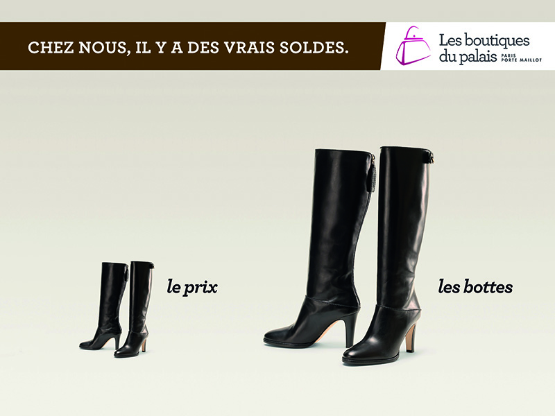 Affiche publicitaire Boutique Palais Congrès - Soldes