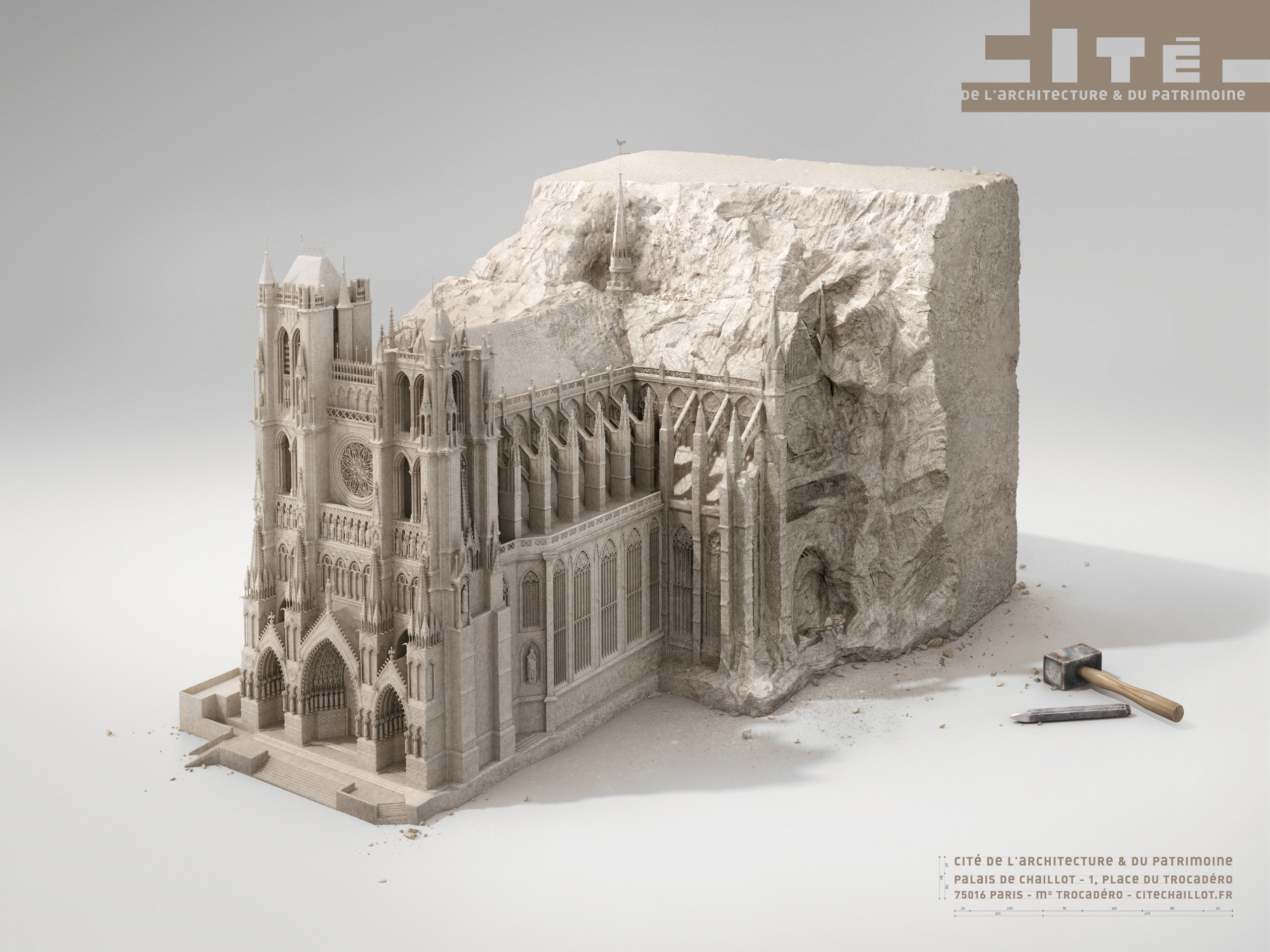Affiche publicitaire Cité de l'architecture et du patrimoine - les sculptures