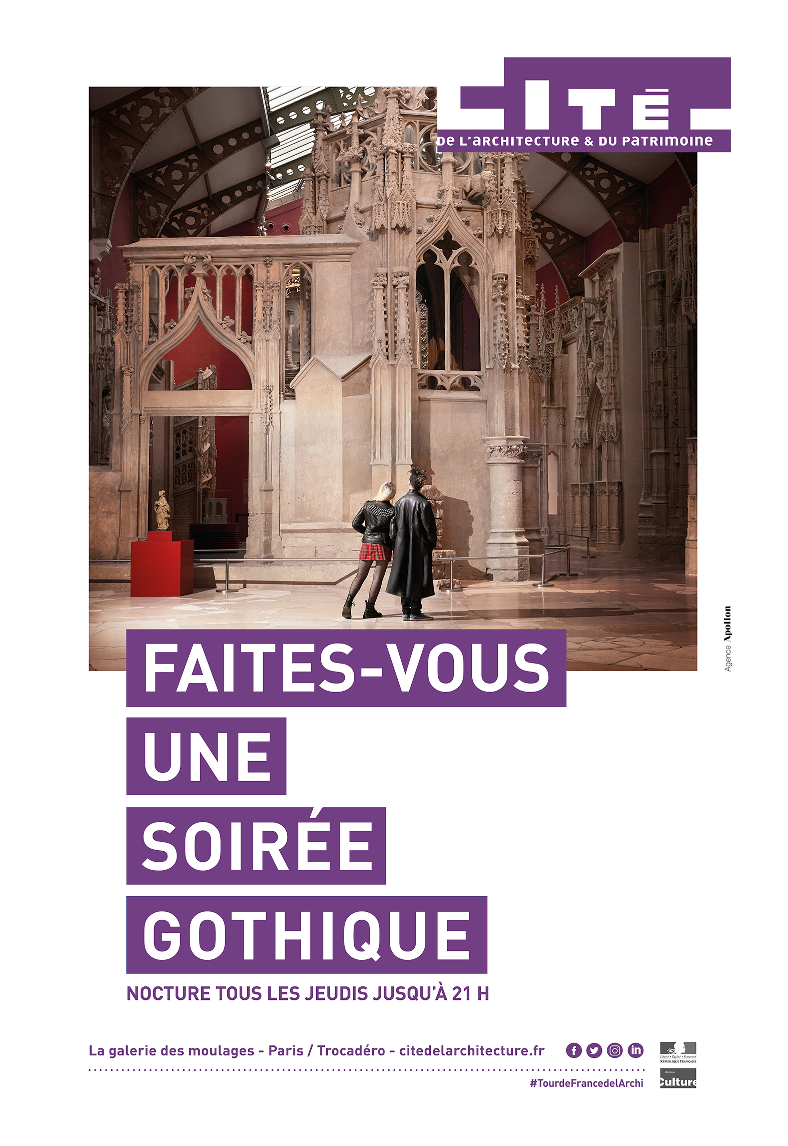 Affiche publicitaire pour les expositions permanantes de la Cité de l'architecture et du patrimoine 3