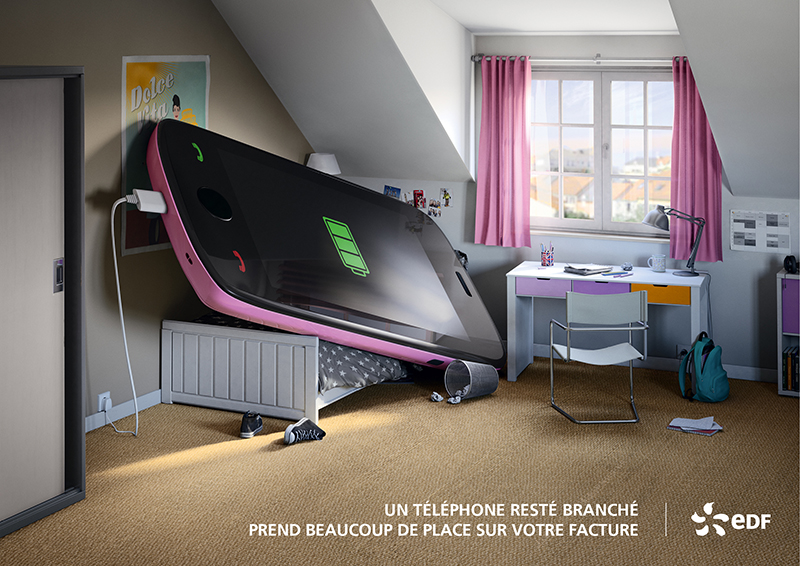 Affiche publicitaire Edf - économie d'énergie