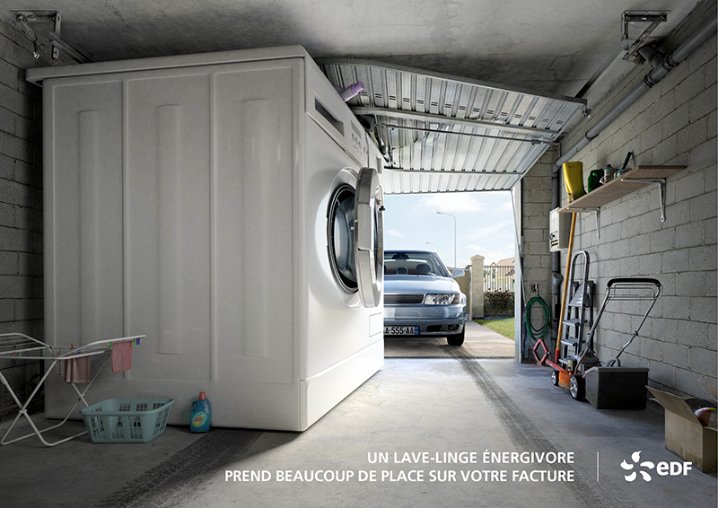 Affiche publicitaire Edf - économie d'énergie