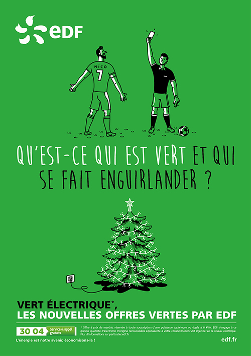 Affiche publicitaire Edf - vert électrique