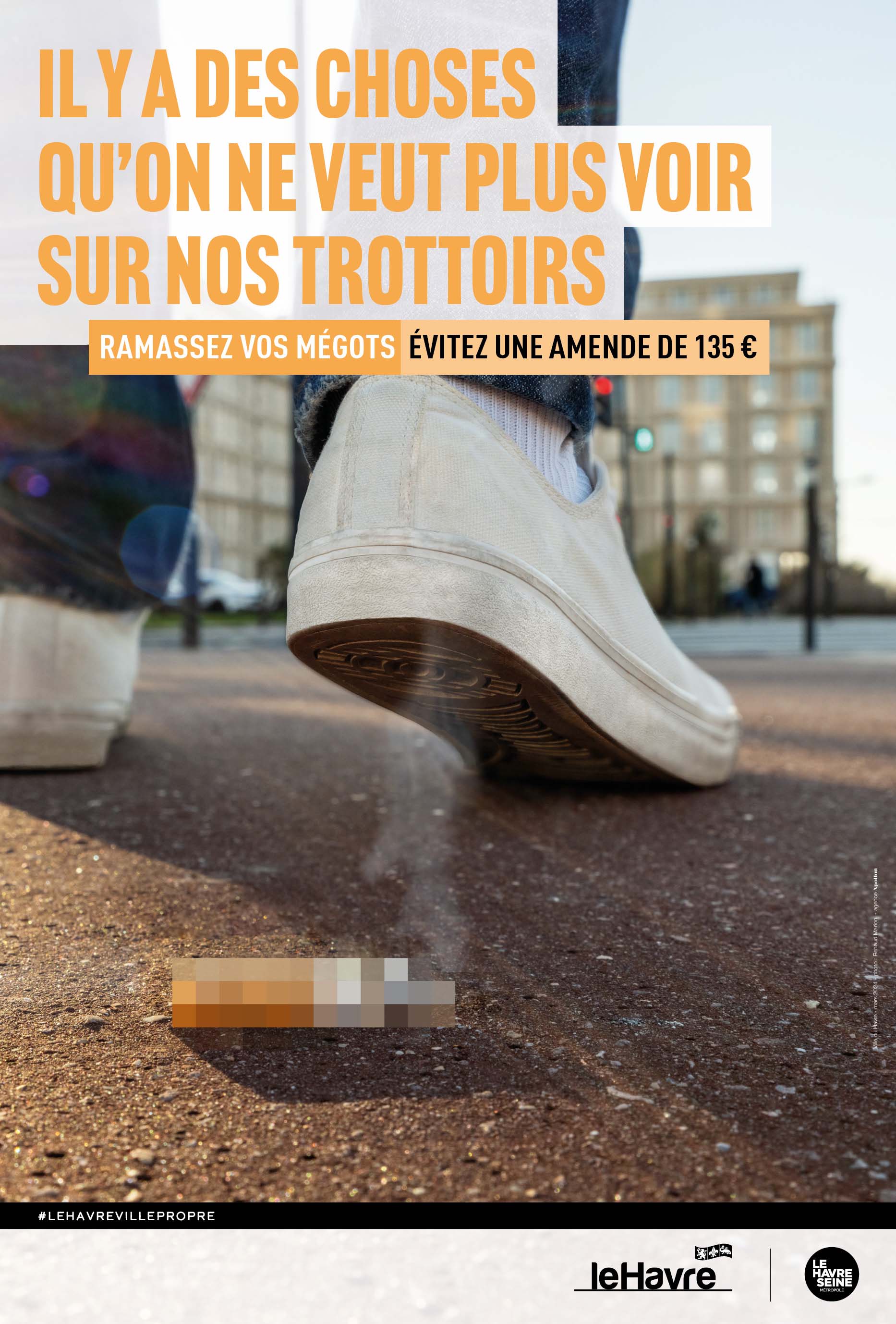affiche publicitaire havre propreté mégot