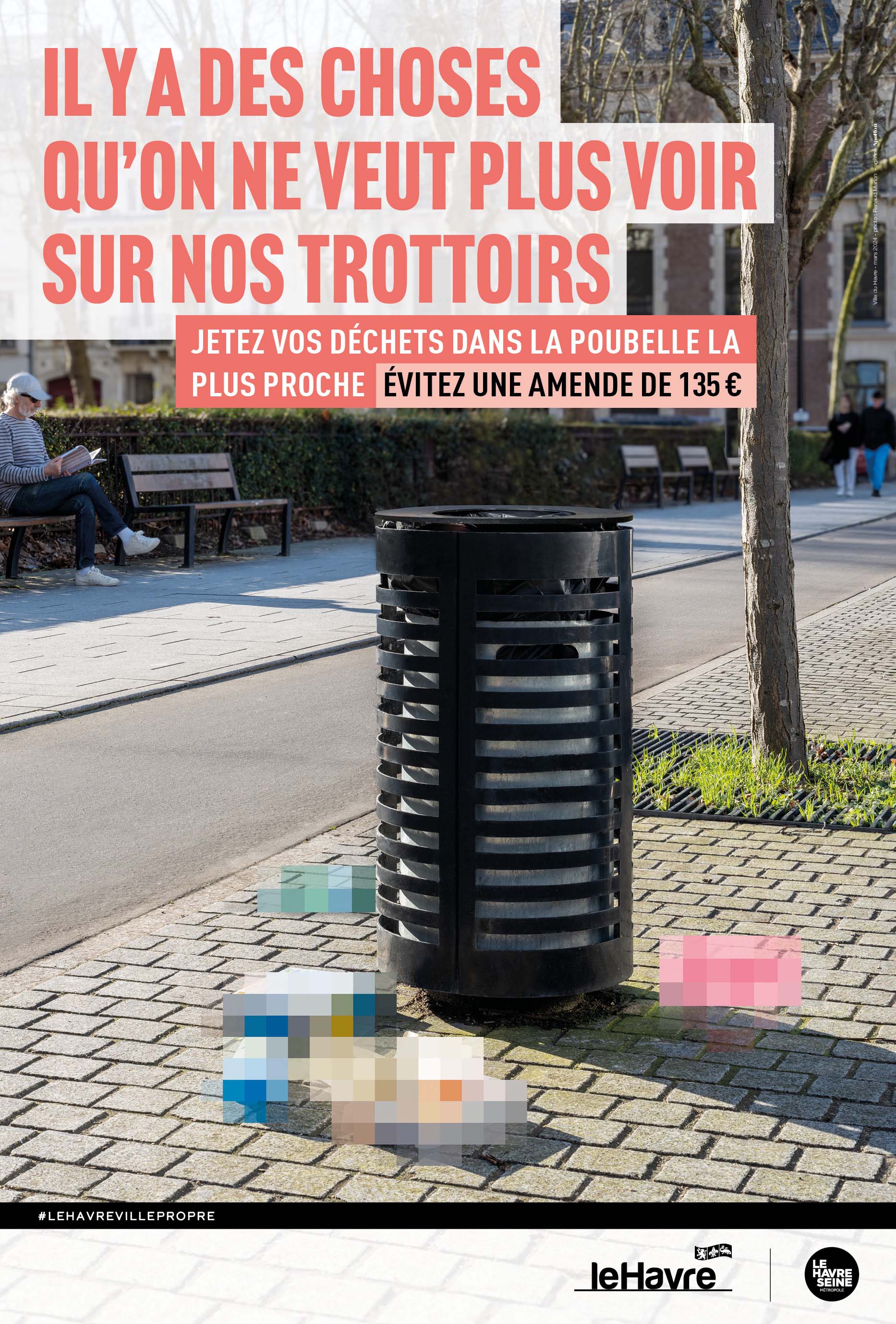 affiche publicitaire havre propreté poubelle