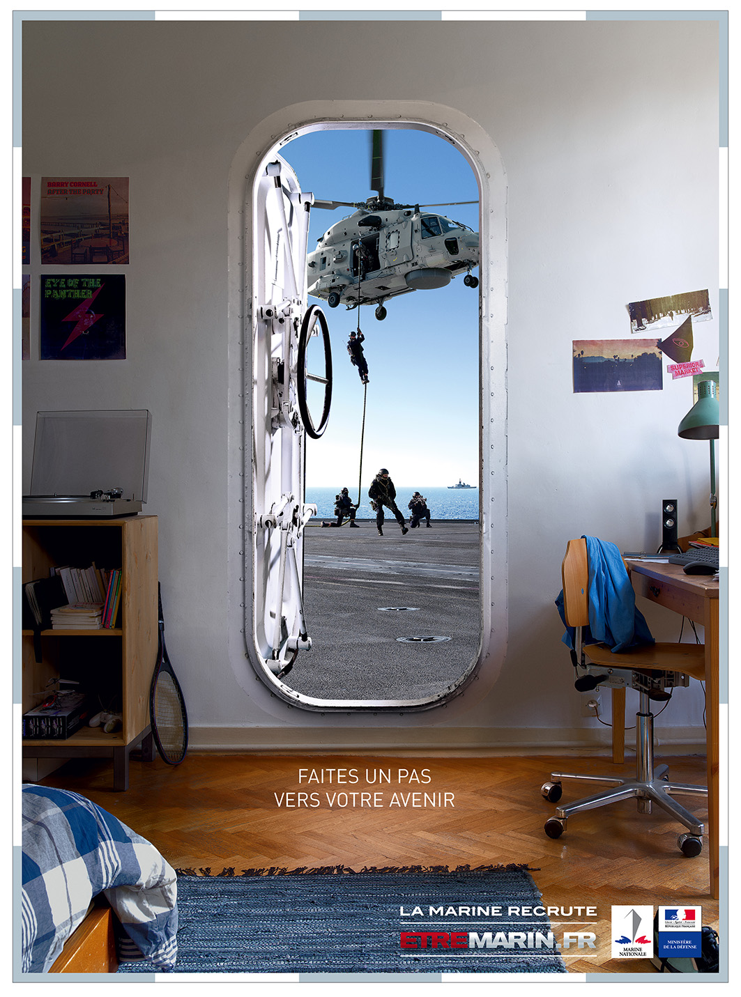 Affiche publicitaire La Marine Nationale - les portes