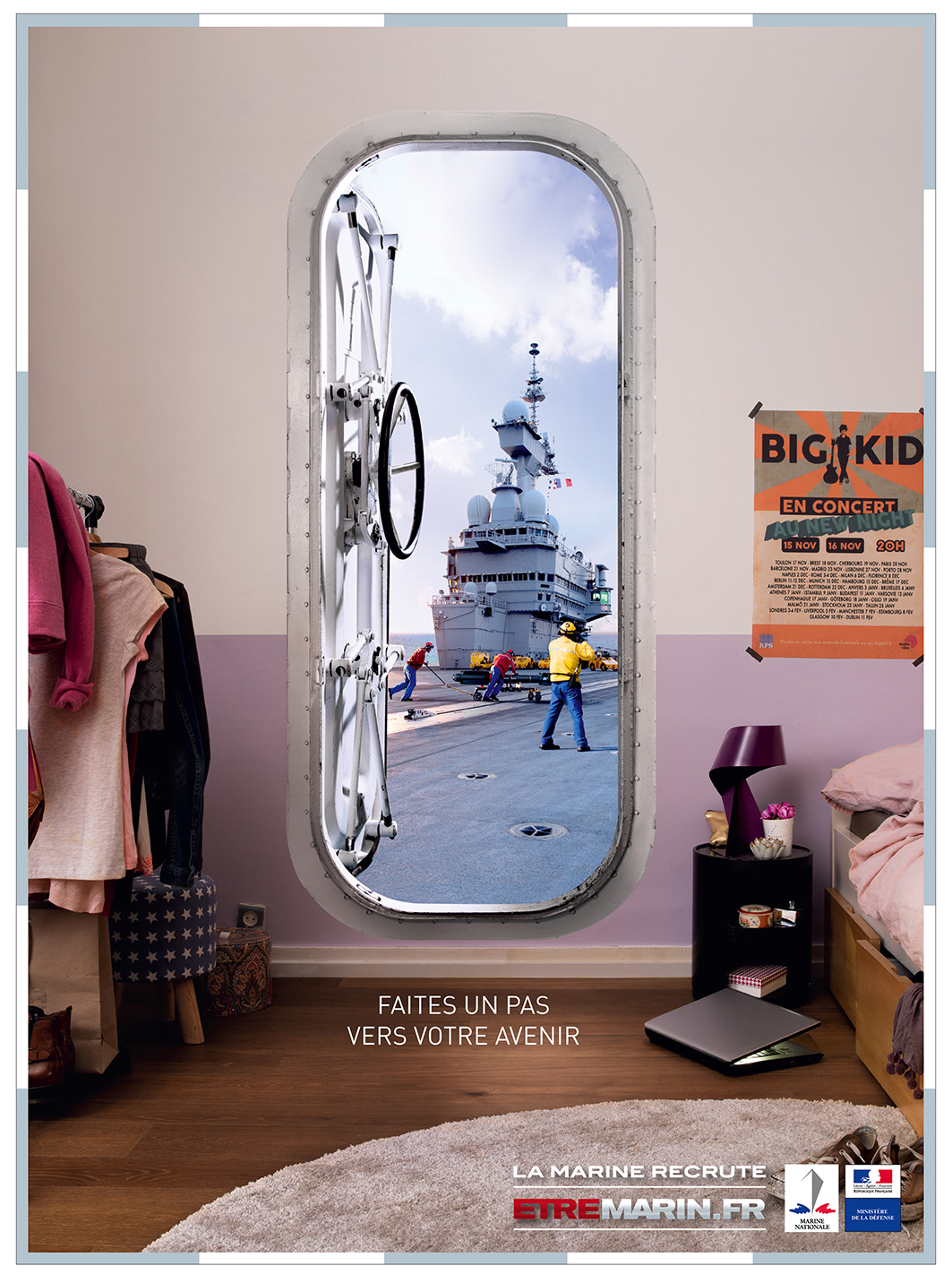 Affiche publicitaire La Marine Nationale - les portes