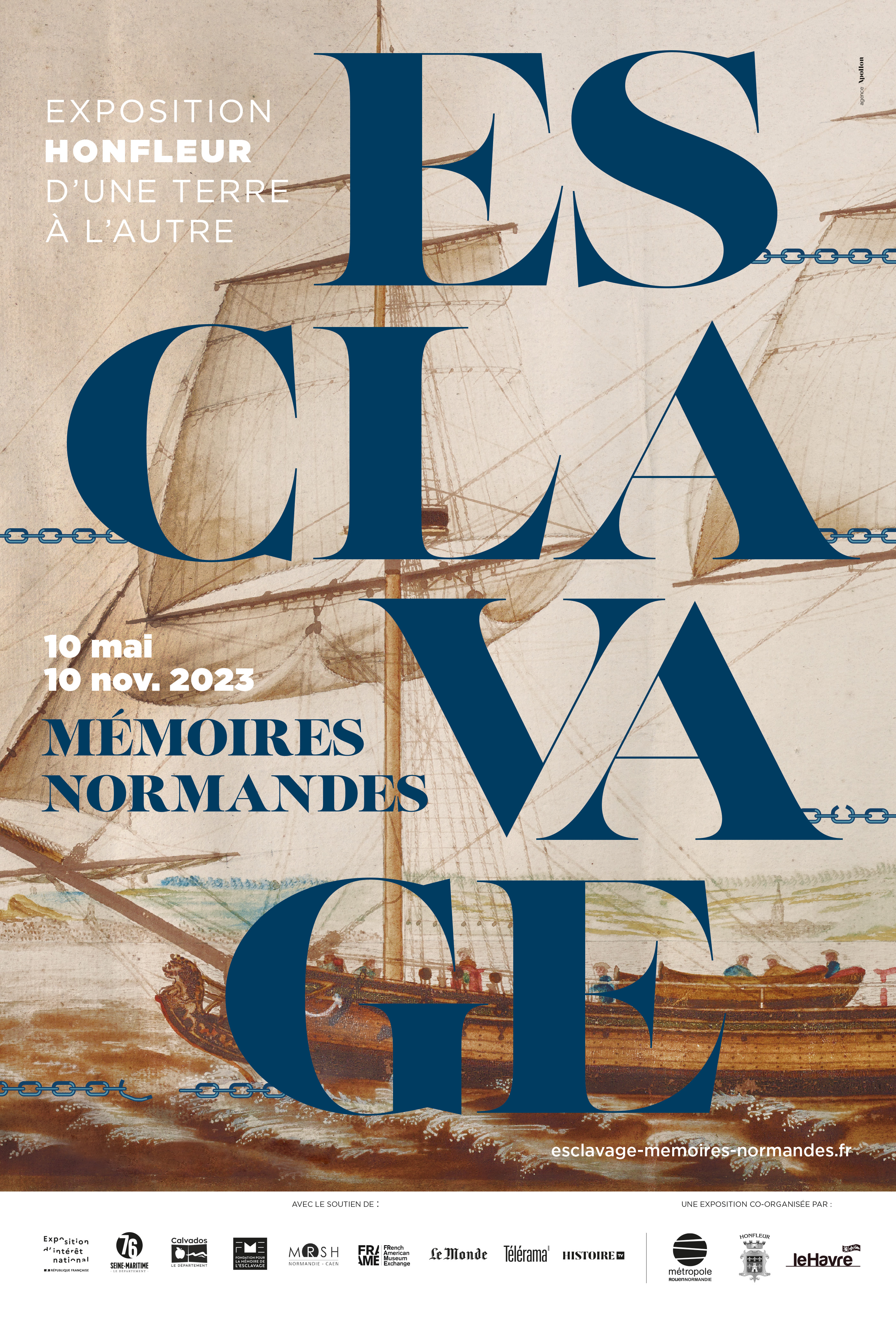 affiche publicitaire exposition esclavage Honfleur